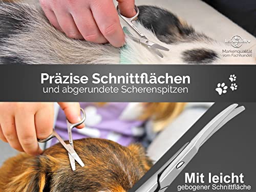 Pfotenschere Kleine Fellschere Hundeschere 9 cm Hunde Haarschere Silber
