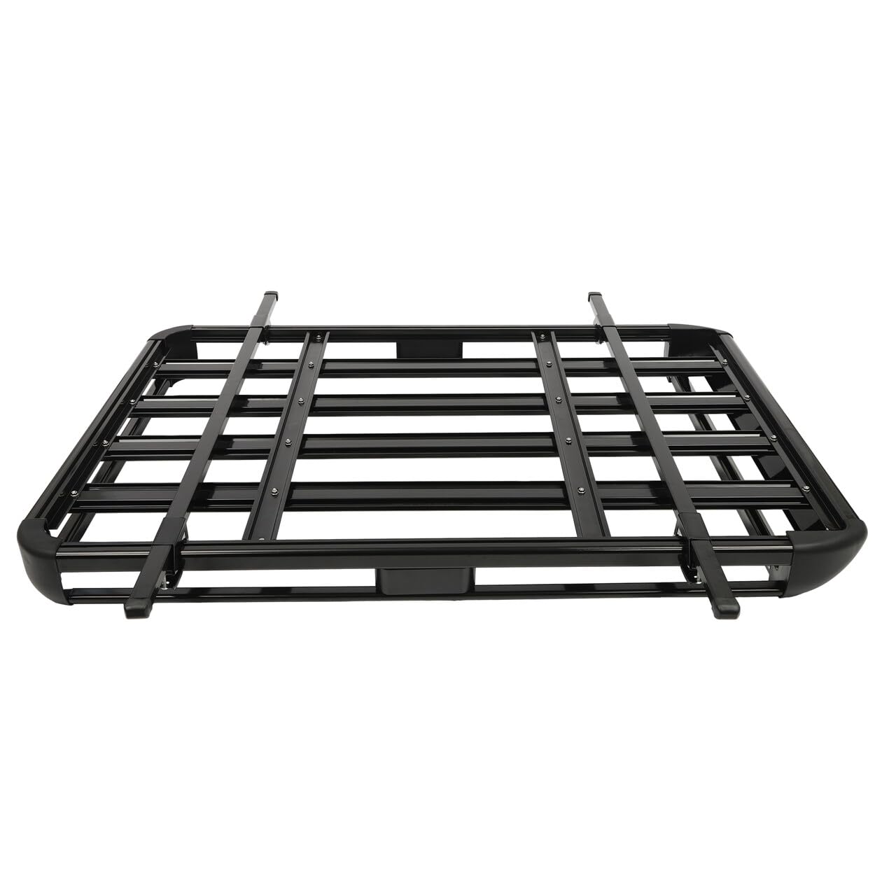 Barras de techo universales negras para coche, cesta de carga y portabicicletas, soporte de aluminio