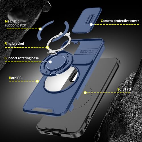 Coque Google Pixel 8 Pro avec support rigide anti-rayure et bleu - 7