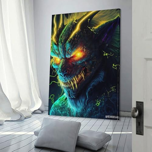 Tableau démon éclairant 30x45 cm pour décoration de salon et chambre