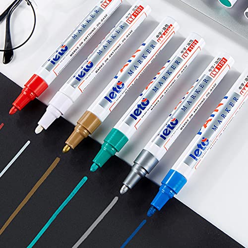 Metal Paint Pen, Colorful Oil-based Marker Pen, Waterproof And Fadeless ...