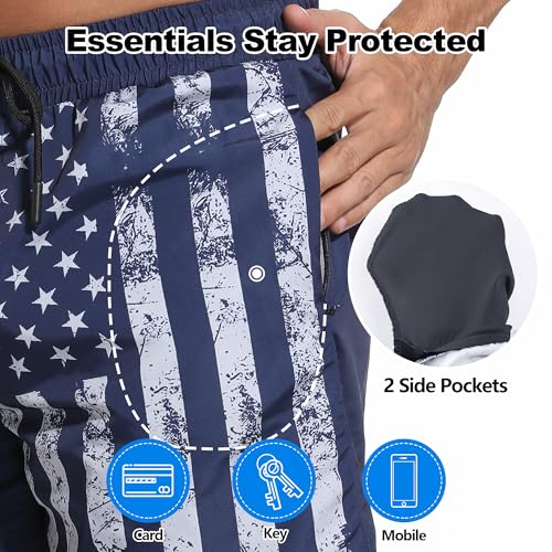 7 Inch Mens Swim Trunks with Compression Liner 2-in-1 Swimming Shorts Stretch Dry Fit Board Shorts Bathing Suit for Men4