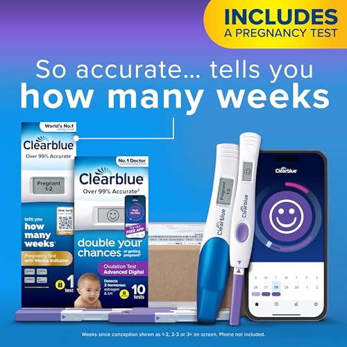 Clearblue Digital Ovulation and Pregnancy Test - Double Your Chances of Getting Pregnant. 10 Advanced Digital Ovulation Tests and 1 Pregnancy Test Digital with Weeks Indicator - Image 4