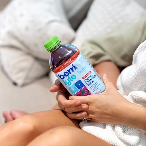 Berri Lyte Advanced Plant Based Organic Electrolyte Solution – Pediatric Rehydration Drink – Low Sugar Grape Flavor - Real Elderberry, 1 L, 6 Ct #TOP4