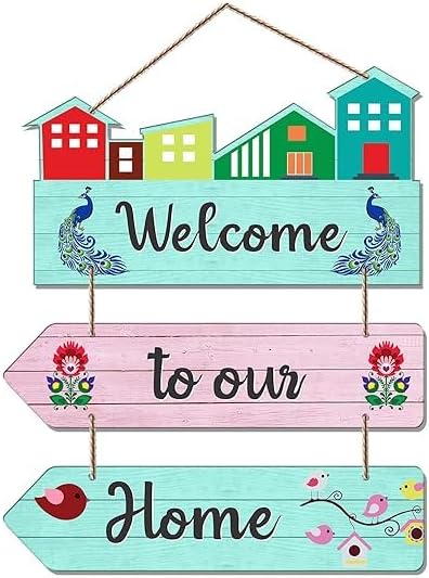 Home Quote Decorative Wall Art MDF Wood Wall Hanger for Home Decor, Gifts Items Set of 3 steps By The Great Indian Store (Multi 9, Decorative)
