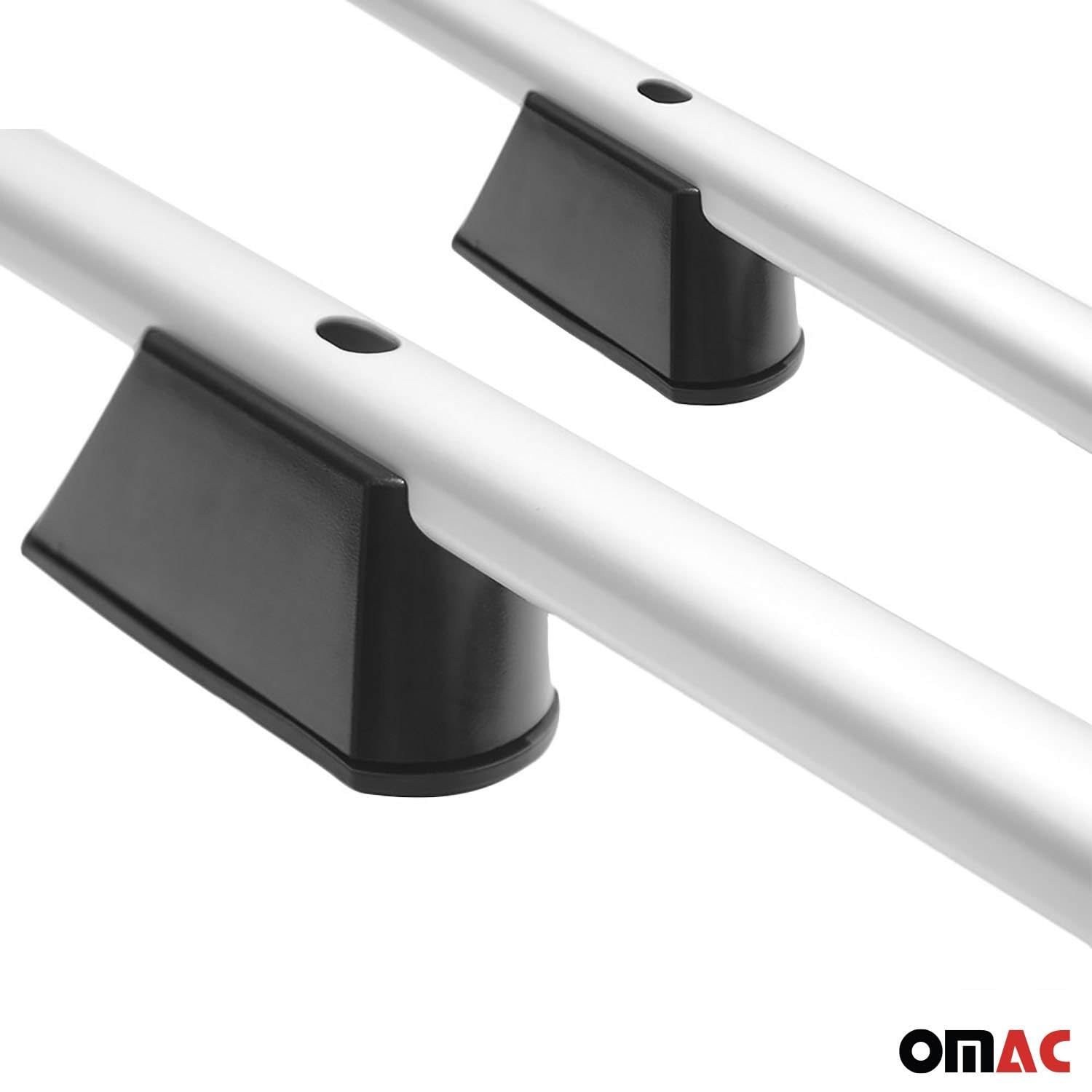 OMAC Dachreling + Dachträger kompatibel mit VW T5 T6 T6.1 Multivan Caravelle 2003-2024 L1 Kurzer Aluminium Silber 4X