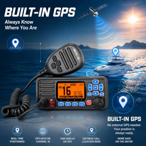 Image of Retevis RA27 25W Fixed Mount Marine Radio, IP67 Built-in GPS DSC Compact