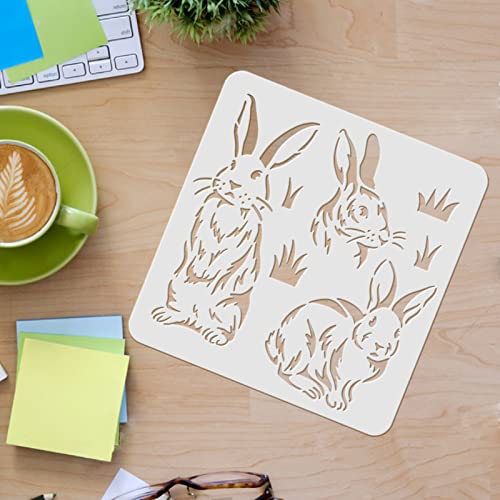 FINGERINSPIRE Bunny Stencils for Painting 30x30cm Rabbits Drawing Template Easter Rabbit Painting Stencils Reusable Bunny Stencil DIY Art and Craft Stencils for Home Decoration - Image 3