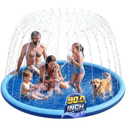 KEGENMEI Splash Pad for Kids Ages 4-8, 80″ Only $49.99 at Amazon