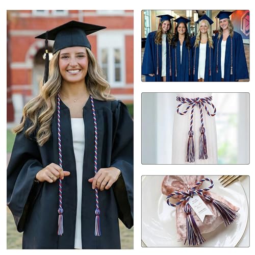 Image of GraduationMall Graduation Honor Cord 68 inch MaroonRoyalWhite