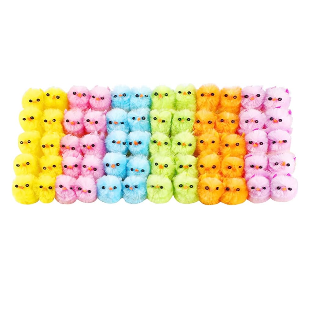 Jorzer Pollitos De Pascua Pollitos De Colores De Pascua Mini Pollitos Esponjosos para Actividades De Capó De Pascua Decoraciones De Pasteles Pollitos De Pascua para Manualidades 36 Piezas