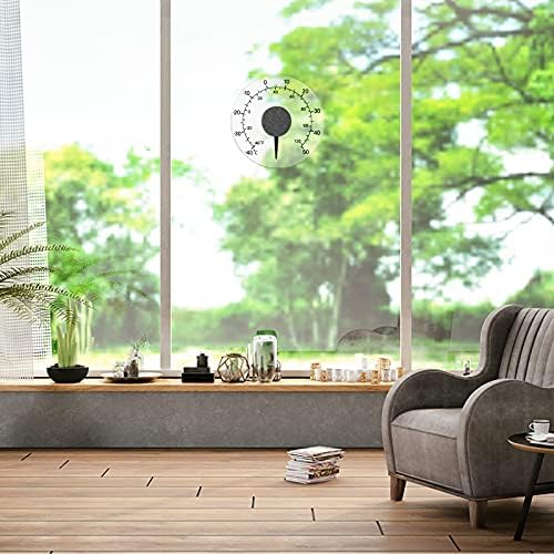 Waterproof Window Thermometer 1Pcs Self Adhesive Window Temperature Transparent Temperature Monitoring Thermometer Stick on Outdoor Door Window Thermometer -40 to +122 Round Thermometer
