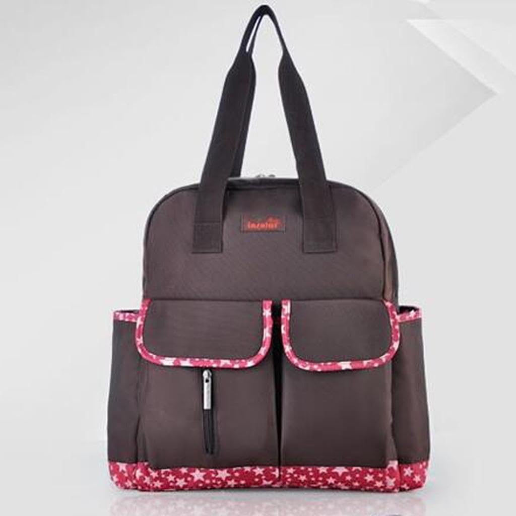 6 pcs Mummy Bags Baby Nappy Diaper Changing Bag Bottle Holder Handbag Brown-image-24