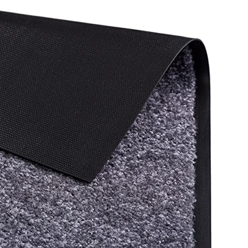 Astra Hochwertige Schmutzfangmatte - Fussmatte innen - bei 30° C waschbare Fußmatte - Rutschfester Läufer - Schuhablage Flur - Küche - blaugrau 60x90 cm