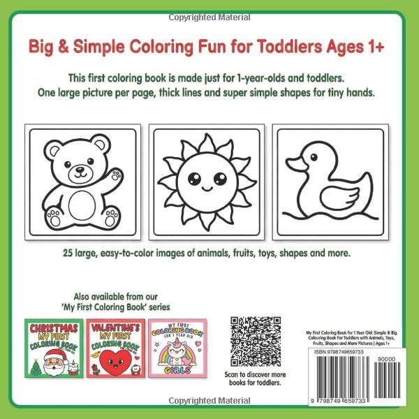Snapklik.com : My First Coloring Book For 1 Year Old: Simple & Big ...