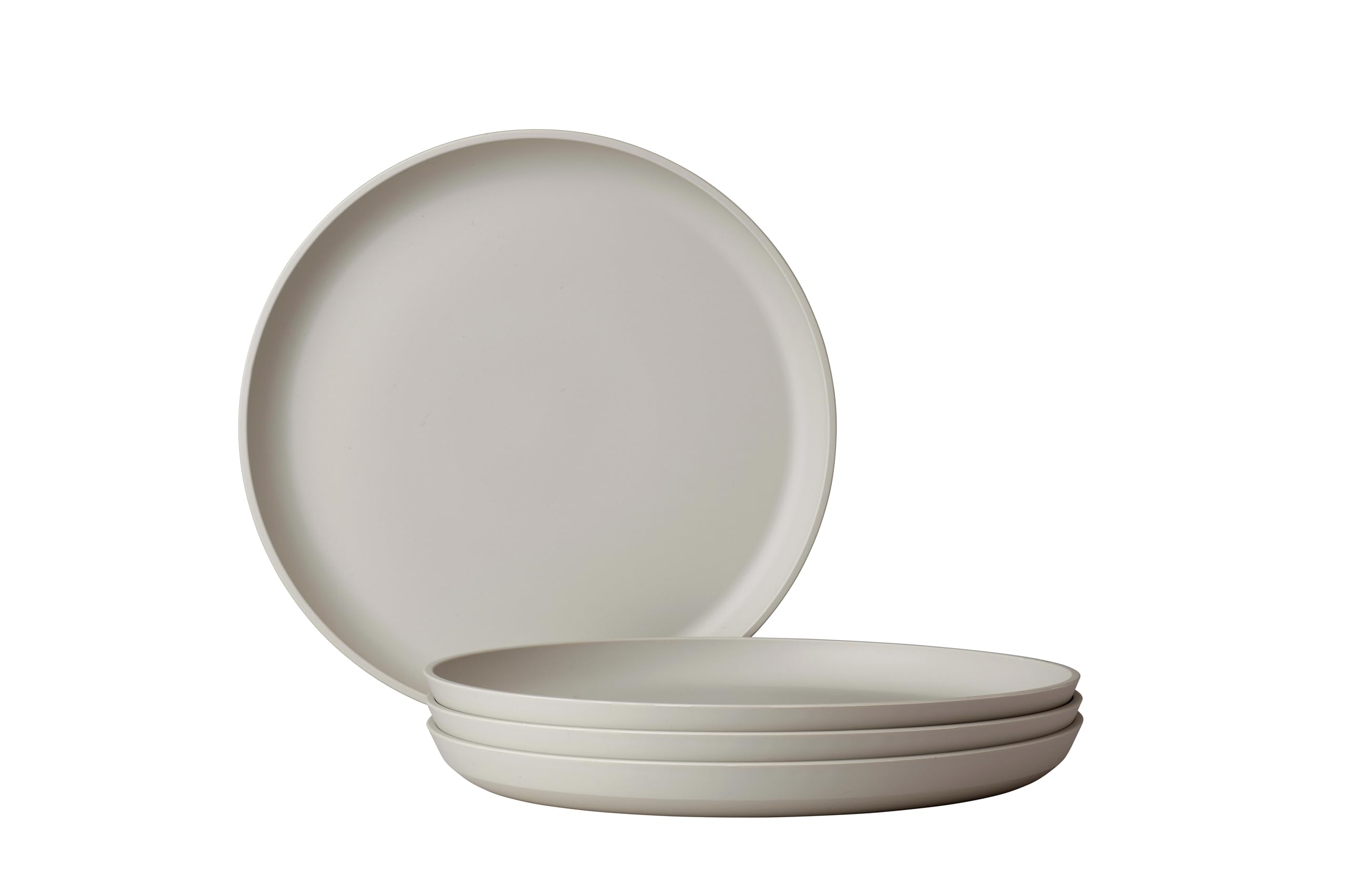 Mepal 3. Nordic White - Breakfast Plate 4 Pieces Silueta - Dishwasher & Microwave Resistant - Plastic Plates - Dinner Plates - Tableware - 23 Cm - Nordic White