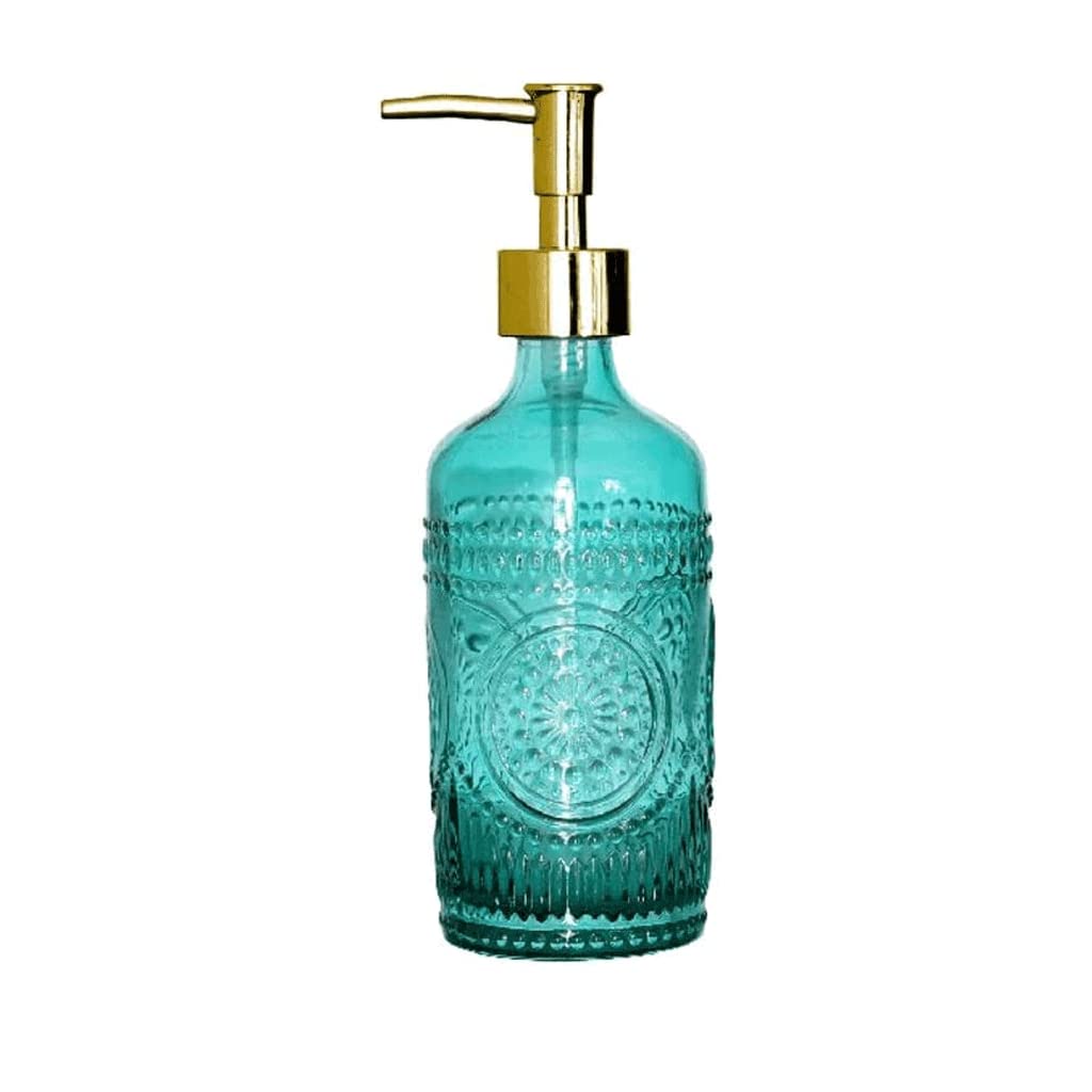 NZPOST Distributore di Sapone Ricaricabile Distributore di Sapone in Vetro da 12,3 Once Distributore di Sapone Ricaricabile con Pompa Bottiglia di Sapone Trasparente