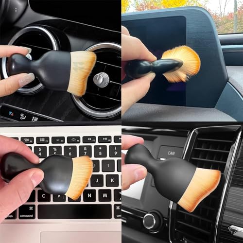 Image of 5 PCs Microfiber Car Duster with Long Handle Car Cleaning Brush Exteriror and Interiror Car Cleaning Cloth Car Ac Vent Cleaner Brush for Car, Motorbike, SUVs Car Cleaning Kit