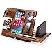 Wood Phone Docking Station Ash Key Holder Wallet Stand Watch Organizer Men Gift Husband Wife Anniversary Dad Birthday Nightstand Purse Father Graduation Male Travel Idea Gadgets Solid