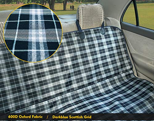 Coohom Dog Car Seat Covers,Waterproof Scratch Proof Nonslip Protector Pet Back Seat Covers,Scottish Grid Pattern Hammock… - Image 2