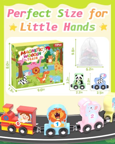 11 Pcs Magnetic Train Set Montessori Toy for Toddler, Animal Birthday Gifts - image 6