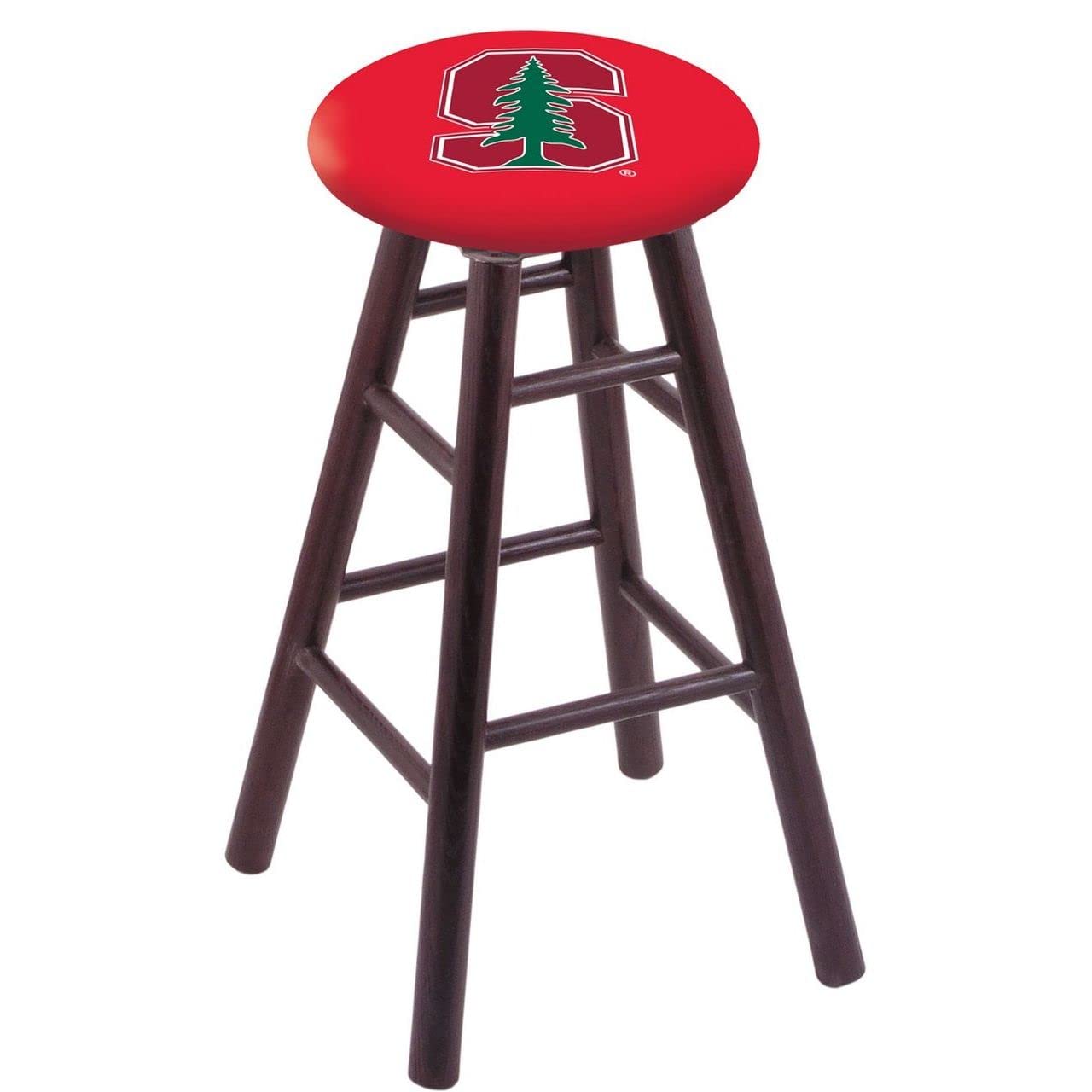 Holland Bar Stool Co. Oak Bar Stool in Dark Cherry Finish with Stanford Seat by The