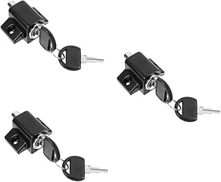 Uonlytech Window Fan Sliding Window Lock Stop 3pcs Sash Sliding Black Limiter Locks Frame Keys Thick Clamp Adjustable Key and Security Office for Door Frame Security Lock Window Sash Stopper