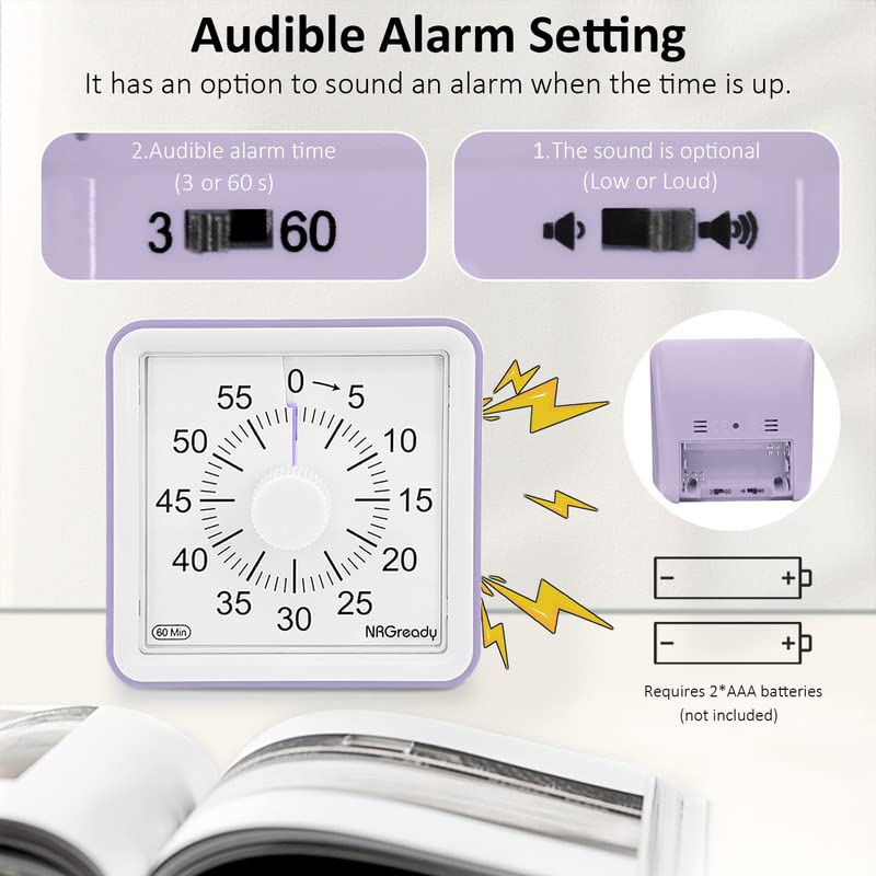 Visual Sound Timer Snapklik.com : Visual Timer For Kids And Adults, 60-Minute Countdown Timer