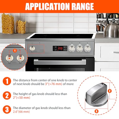 Stove Knob Safety Covers Baby Proofing for Press Stove Knob and Oven Knob Child Safety Locks - 5 Pack (Transparent) - Image 4