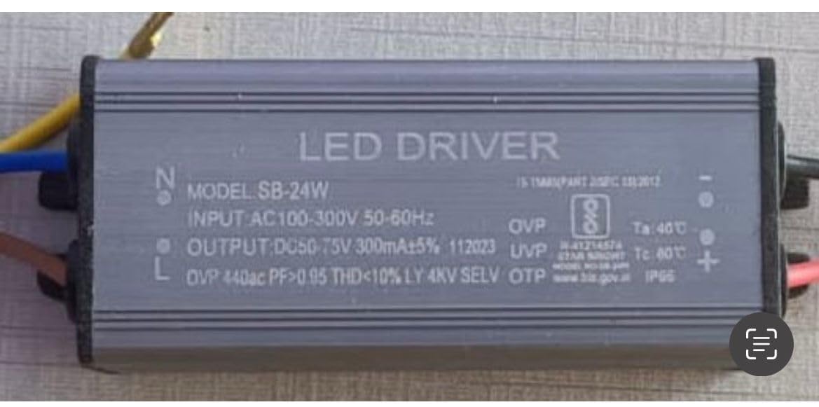 24W, 300mA, LED Street Light Driver, Use For Street/Flood Light Repair, Input AC 230-300V Output DC 50-75V, OVP 440ac, PF>0.95,IP65 Waterproof, BIS Approved, MADE IN INDIA (Pack of 1)-picture-12