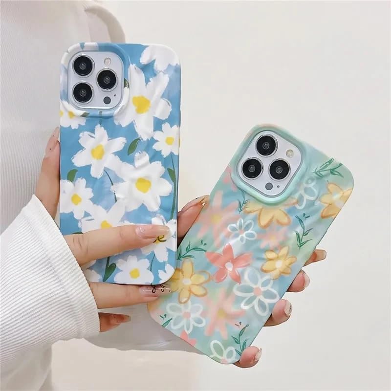 Image of COVERLY for iPhone 15 Plus 3D Trendy Rainbow Flower Phone Case,Premium Texture Luxury Retro Cute Multi Color Artistic Cool Design -Aesthetic Shades Heart Princess Cover for Apple iPhone 15 Plus