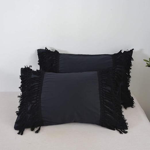 Softta Black Pillow Shams 20x36 100 Cotton 2 Pcs Bohemian