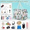 Suweir Strandtasche xxl Familie Groß Badetasche mit Reißverschluss und Nasstasche Damen Beach Bag Wasserdicht Reisetasche Shopper Tote Bag Weekender Sommertaschen für Strandurlaub Pool Reisen #3