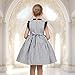 Girls Dress Black Striped Lace Trim Ruffle Neck Cap Sleeve School Holiday Size 5