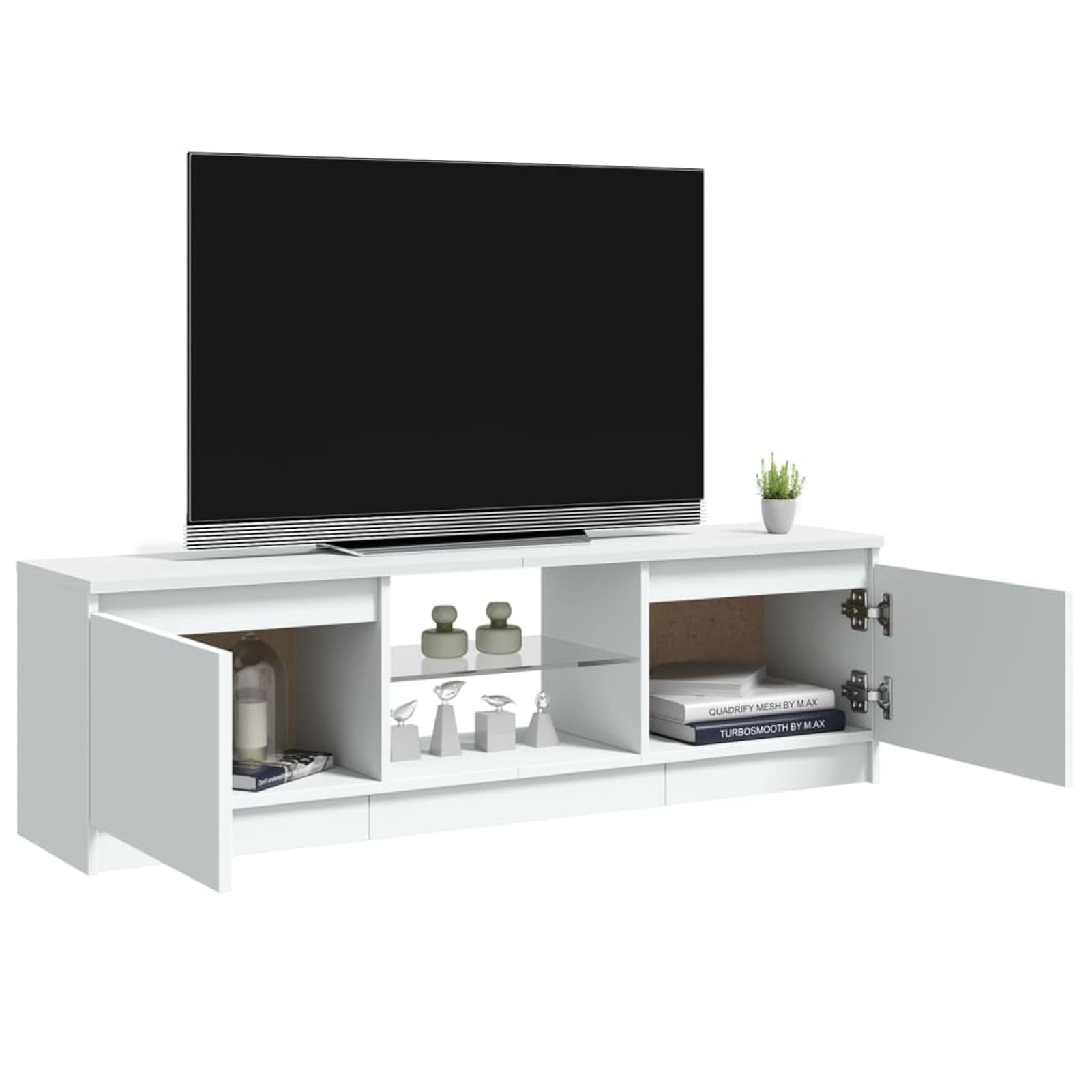 Meuble TV avec lumières LED Blanc 120x30x35,5 cm Meuble TV,Table Basse Salon Meuble TV,Table Basse LED Couleurs