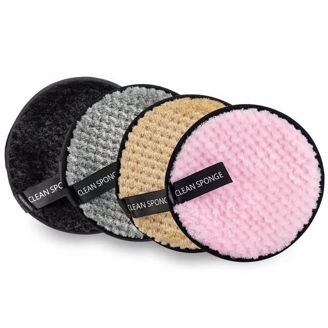 KitchenFest® Microfiber Facial Deep Cleansing Pads | Reusable Makeup Removal Round Wipes | Safe for Dry & Sensitive Skin | Pack of 4 (4)-image-3