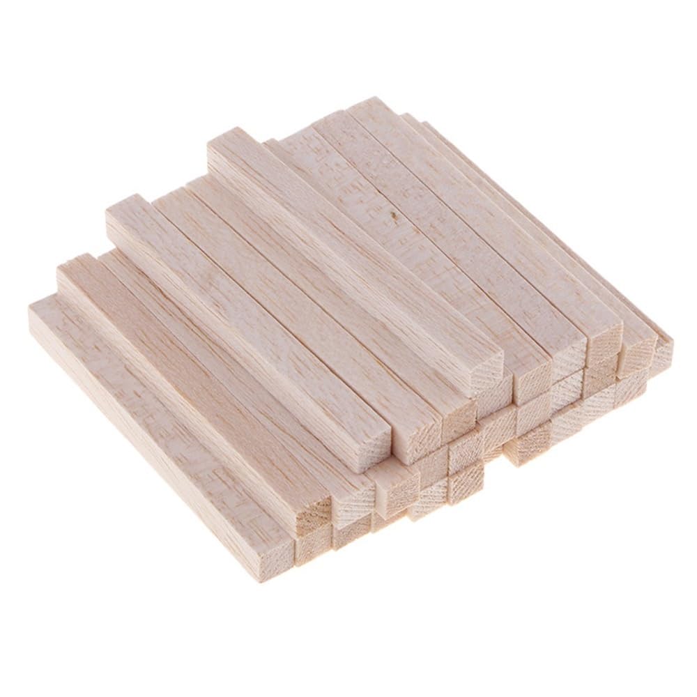 varillas de transmisión de madera, Palos cuadrados de madera de balsa, 5x5 mm (50-150 mm), paquete de 50(150X5x5mm)