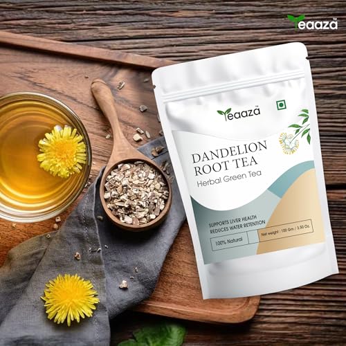 Image of Teaaza Dandelion Root Tea | 100 Grams-50+ Cups | Dandelion Tea for Liver Detox | Improves Kidney Function & Digestive Health | Loose Tea Leaves | Caffeine Free