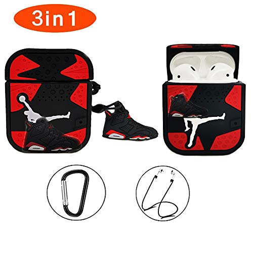 AJ Airpods Case ,Cute Cool Design 3D Fashion Character Silicone Fun Keychain Cases