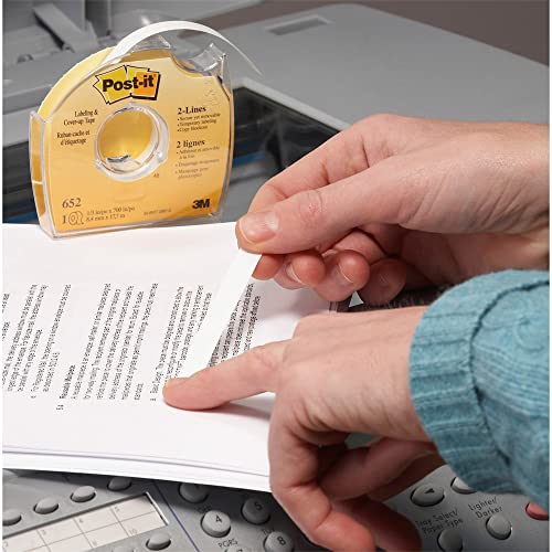 Image of Post-it 652 Cover Up and Labeling Tape, 2 Line Roll, 1 /3-Inch x700-Inch, White