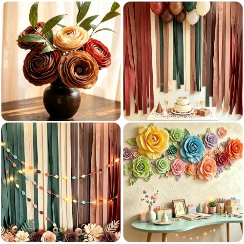 Image of BEISHIDA Cream Crepe Paper Roll, 2 Rolls Crepe Paper Sheet for Craft
