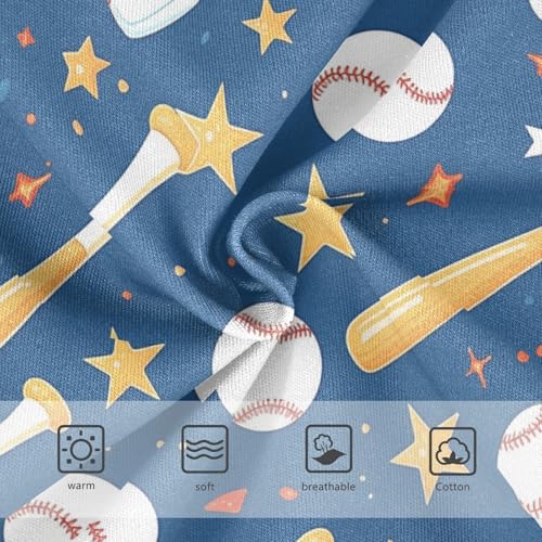 Wusikd Baseball Girls' Underwear Cotton Stars Girls Briefs Soft Toddler Underwear 2T3