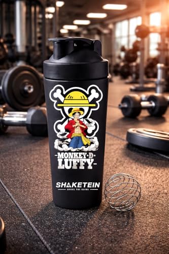 Image of Stainless Steel Gym Shaker Bottle 750ml | Leak Proof Protein Mixer Shaker | BPA Free | Metal Sports Water Bottle for Gym, Workout & Fitness (Anime-27-BLACK)