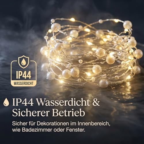 Afaiup Lichterkette Perlen, 2m 20 LED lichterkette innen batterie mit Timer – Ansicht 3