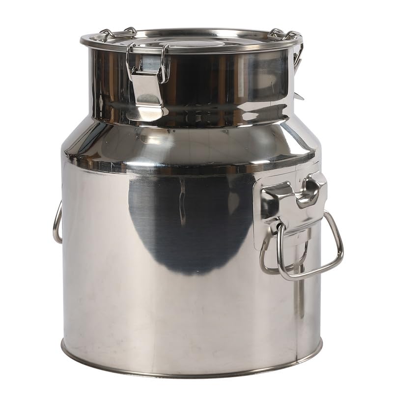 Jarra De Leche De Acero Inoxidable Con Tapa Y Asa, Recipiente Hermético De Acero Inoxidable Para Café, Leche, Aceite Y Alimentos Secos