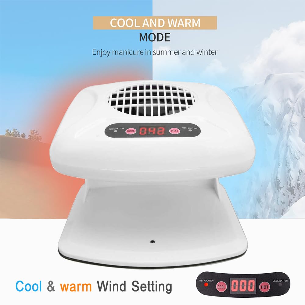 Essiccatore ad aria per unghie, sensore a infrarossi 2 in 1, 300 W, a induzione automatica, ad aria fredda e calda, ventilatore per asciugare lo smalto, per uso domestico e salone di bellezza (bianco)