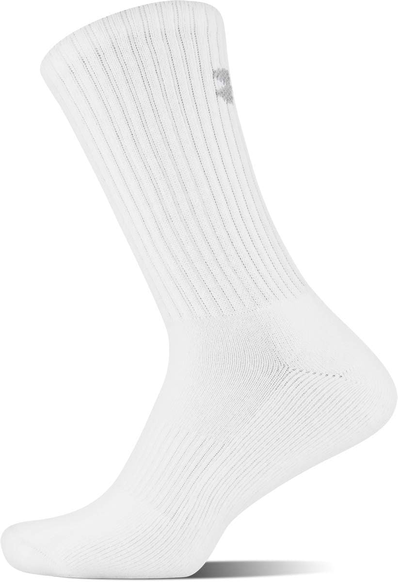 Under Armour Adult Cotton Crew Socks, Multipairs Large True Gray Heather Assorted (6-pairs)