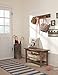 Renew Reclaimed Wood Bench with Open Shelf and Coat Hook Set, Natural