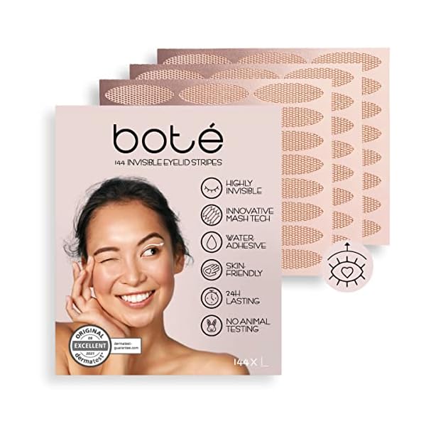 BOTÉ 144 Schlupflider Stripes zur Lidstraffung ohne OP (Größe L) - Dermatest"sehr gut" - atmungsaktive Mash Technologie - Augenlid Stripes unsichtbar