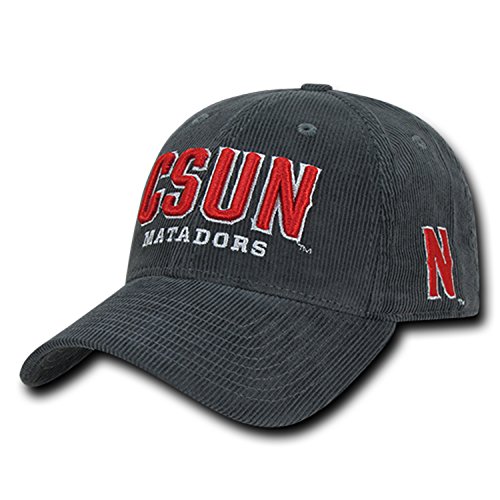 University of Cal State Northridge CSUN Matadors Corduroy Structured Baseball Ball Cap Hat Charcoal